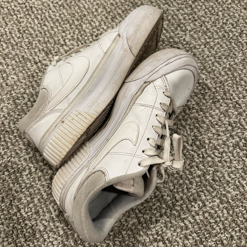 White and Tan Sneakers